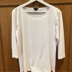 Theory white crewneck 3/4 sleeve